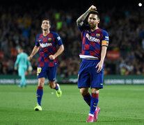 Messi festeja el cuarto del Barça ante Sevilla. (Fuente: AFP) (Fuente: AFP) (Fuente: AFP)