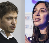 El candidato a gobernador de la Provincia de Buenos Aires, Axel Kicillof, y la actual gobernadora María Eugenia Vidal.