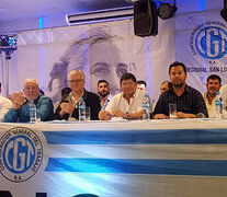 En el acto de las nuevas autoridades de la CGT San Lorenzo, participó también el ex ministro Tomada. (Fuente: GENTILEZA CON LA GENTE NOTICIAS) (Fuente: GENTILEZA CON LA GENTE NOTICIAS) (Fuente: GENTILEZA CON LA GENTE NOTICIAS)