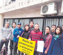 El grupo de guardias de tránsito que presentó la denuncia tras las amenazas recibidas por Cristian Romero.