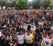 La asamblea de feministas de Abya Yala en el Encuentro de La Plata. (Fuente: Nadia Petrizzo) (Fuente: Nadia Petrizzo) (Fuente: Nadia Petrizzo)