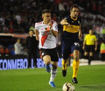 Borré, durante el 2-0 copero ante Boca en el Monumental. (Fuente: Alejandro Leiva) (Fuente: Alejandro Leiva) (Fuente: Alejandro Leiva)