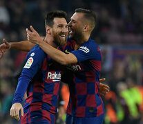 Messi celebra el primero de sus dos goles para Barcelona. (Fuente: AFP) (Fuente: AFP) (Fuente: AFP)