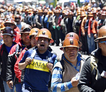 Trabajadores mineros marcharon en apoyo al gobierno de Evo Morales.  (Fuente: AFP) (Fuente: AFP) (Fuente: AFP)