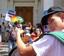 Después de un año, el colectivo LGBT pudo festejar la sanción de ley. (Fuente: Gentileza Valentina Olivares) (Fuente: Gentileza Valentina Olivares) (Fuente: Gentileza Valentina Olivares)