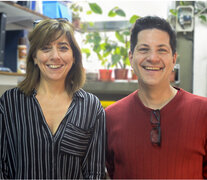 Julia Cricco y Guillermo Labadie, investigadores del Conicet en la red global. (Fuente: Camila Casero) (Fuente: Camila Casero) (Fuente: Camila Casero)