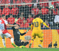 Messi ya marcó un gol ante el Slavia en Praga en el encuentro de ida. (Fuente: AFP) (Fuente: AFP) (Fuente: AFP)