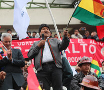 Evo Morales encabezó la marcha realizada en la Plaza Mayor de San Francisco, La Paz.  (Fuente: EFE) (Fuente: EFE) (Fuente: EFE)