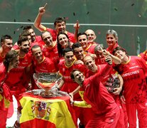 Rafael Nadal lideró a España hasta para el festejo. (Fuente: EFE) (Fuente: EFE) (Fuente: EFE)