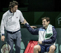 Gastón Gaudio con Guido Pella en las finales de Madrid. (Fuente: NA) (Fuente: NA) (Fuente: NA)