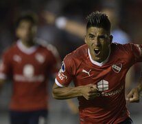 Leandro Fernández festeja el único gol en la noche de Avellaneda. (Fuente: AFP) (Fuente: AFP) (Fuente: AFP)