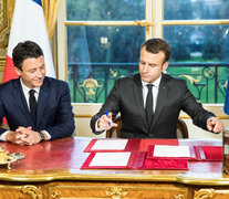 Griveaux y Macron, antes de que estallara el escándalo. (Fuente: AFP) (Fuente: AFP) (Fuente: AFP)