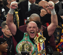 Tyson Fury celebra su pelea consagratoria ante Wilder. (Fuente: AFP) (Fuente: AFP) (Fuente: AFP)