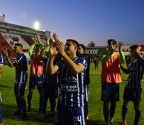 El festejo del plantel de Godoy Cruz.