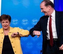 La titular del FMI, Kristalina Georgieva, y el presidente del Banco Mundial, David Malpass.
