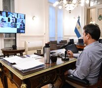 Sergio Massa encabezó una  nueva teleconferecia con los jefes de bloque