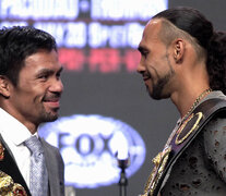 Manny Pacquia, de 40 años, frente a Keith Thurman, de 30, en Las Vegas. 