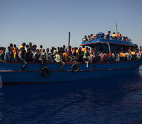 Migrantes africanos rescatados frente a la costa de Libia. (Fuente: AFP) (Fuente: AFP) (Fuente: AFP)