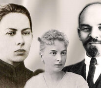 Lenin con su esposa Nadezhda Krúpskaya y su amante Inessa Armand.