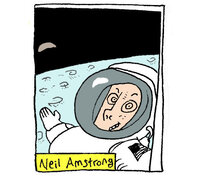 Un dibujo de Rep: &amp;quot;Selfie que se sacó Neil Armstrong al toque de caminar la luna&amp;quot;.