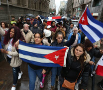 Los manifestantes se reunieron para reclamar contra las duras condiciones que deben enfrentar los migrantes. (Fuente: AFP) (Fuente: AFP) (Fuente: AFP)