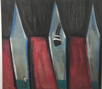 Adiós Pampa mía, 1990, de T. de Sagastizábal; acrílico s/tela, 160x180 cm 