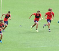 Los jugadores de San Lorenzo durante un entrenamiento. (Fuente: Fotobaires) (Fuente: Fotobaires) (Fuente: Fotobaires)