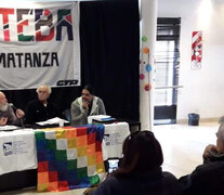 La conferencia de prensa de la APDH en La Matanza.