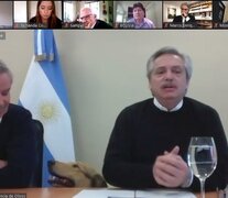 Albrto Fernández participó en teleconferencia desde Olivos.