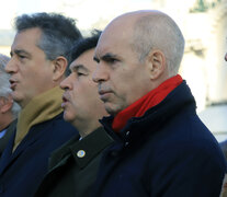 Etchevehere junto a Daniel Pelegrina (SRA) y Horacio Rodríguez Larreta. (Fuente: NA) (Fuente: NA) (Fuente: NA)