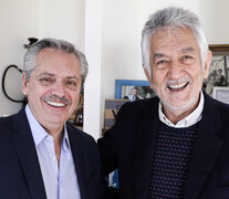 Alberto Fernández y Alberto Rodríguez Saá en las oficinas porteñas del primero, en San Telmo. 