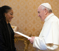 Silva junto al Papa, en su encuentro de este sábado.  (Fuente: NA) (Fuente: NA) (Fuente: NA)