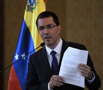 El canciller de Venezuela, Jorge Arreaza, acusó a Estados Unidos de boicotear la mesa de diálogo de Barbados. (Fuente: Federico Parra / AFP) (Fuente: Federico Parra / AFP) (Fuente: Federico Parra / AFP)