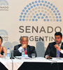 Los diptuados Conti y Cleri y, en el medio, el senador Rodríguez Saá. (Fuente: DyN)