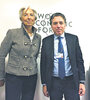 El ministro de Hacienda, Nicolás Dujovne, y la titular del FMI, Christine Lagarde, cuando se reunieron en Davos. (Fuente: DyN)