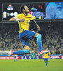 Neymar, la gran figura de la noche, festeja su gol. (Fuente: EFE)