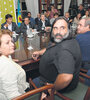 Mirta Petrocini, de la FEB, y Roberto Baradel, de Suteba, durante una reunión con la gobernación. (Fuente: DyN)
