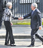 La primera ministra Theresa May se reunió con el presidente del Parlamento Europeo, Antonio Tajani. (Fuente: AFP)