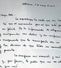 La carta manuscrita que Francisco le envió a Milagro Sala. (Fuente: DyN)