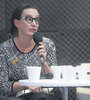 María Sucarrat en la presentación del libro en la Feria. (Fuente: Leandro Teysseire)