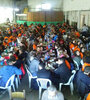 Los voluntarios almorzando en San Antonio de Areco.