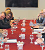 Los ministros Germán Garavano, Patricia Bullrich y el secretario Claudio Avruj con representantes de organismos de derechos humanos.