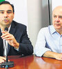 El gobernador electo Gustavo Valdés en conferencia de prensa junto al vice Gustavo Canteros. (Fuente: Télam)