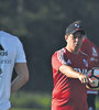 Marcelo Gallardo ayer durante el entrenamiento.