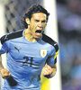 Cavani festeja el segundo gol de Uruguay. (Fuente: EFE)