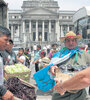 Los pequeños productores protestaron y a la vez se solidarizaron con los jubilados. (Fuente: Gonzalo Martinez)