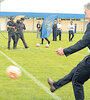 El presidente Mauricio Macri, en la cancha de Boca.