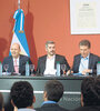 El ministro de Finanzas, Luis Caputo; el titular del BCRA, Federico Sturzenegger; el jefe de Gabinete, Marcos Peña, y el ministro de Hacienda, Nicolás Dujovne.