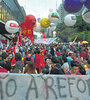 La resistencia popular y sindical, como en esta protesta anteayer en San Pablo, obligaron a Temer a dar marcha atrás. (Fuente: AFP)