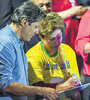 Haddad y Rousseff en el acto del sábado, en el que se anunció formalmente la candidatura de Lula. (Fuente: EFE)